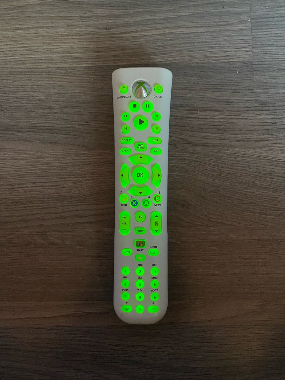Xbox 360 Universal Remote Control - White with Green Buttons